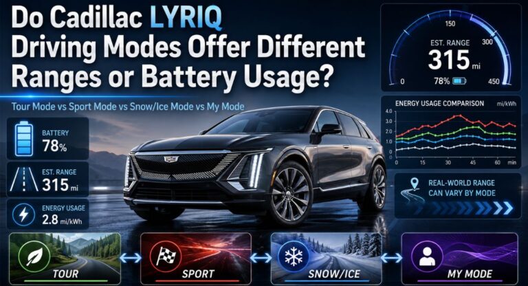 Do Cadillac LYRIQ Driving Modes Offer Different Ranges or Battery Usage?